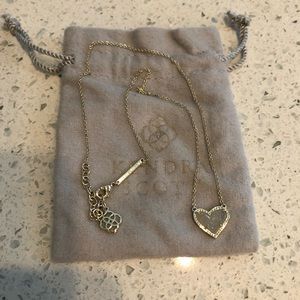 Ari Heart Gold Pendant Necklace Iridescent Drusy